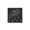 Merry Christmas black cellulose napkin with gold decorations cm 20x20