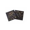 Merry Christmas black cellulose napkin with gold decorations cm 20x20