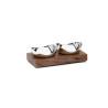 Coppette Drift Robert Welch in acciaio inox con vassoio in legno di noce