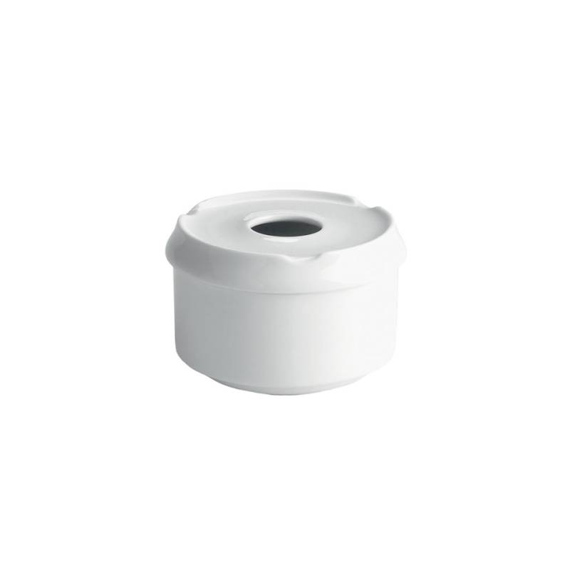 Ventana ashtray in white porcelain 6.5x11.5 cm