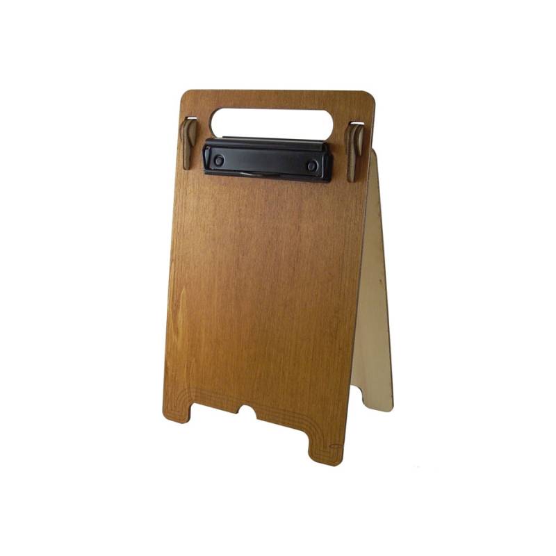 A4 easel menu holder with double wooden clip