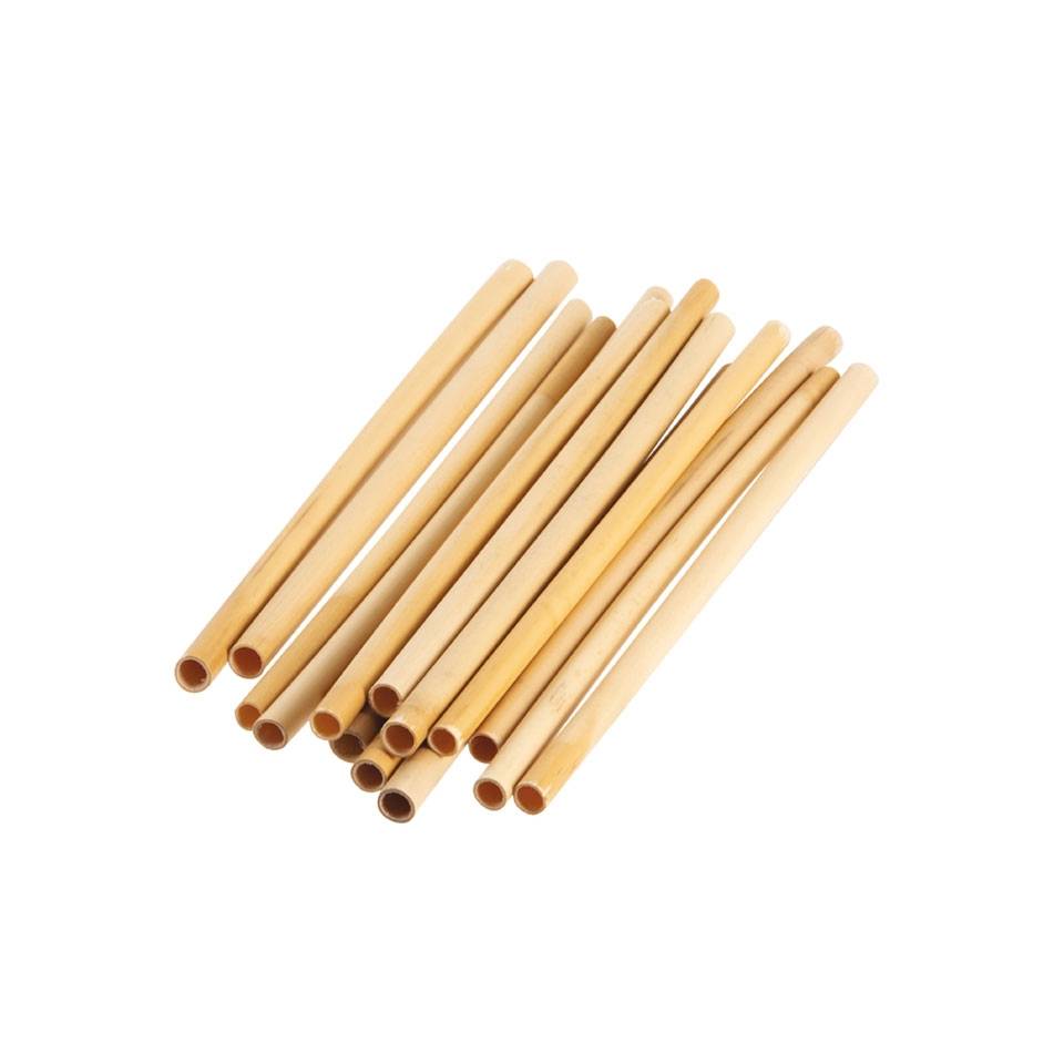 Reusable bamboo straws natural color cm 20x0.5-0.7