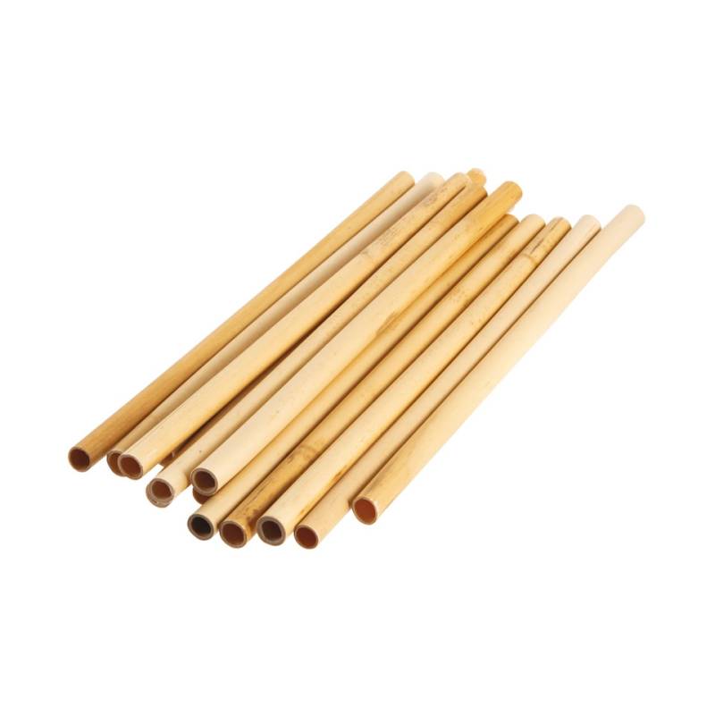 Cannucce riutilizzabili in bamboo colore naturale cm 25x0,9-1