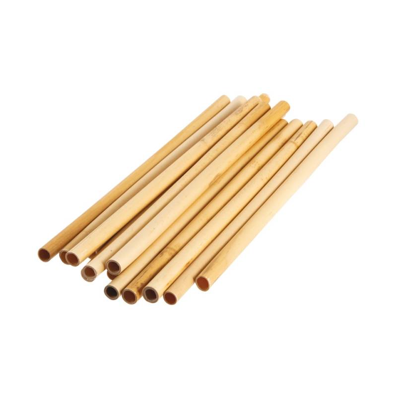 Reusable bamboo straws natural color cm 25x0.9-1