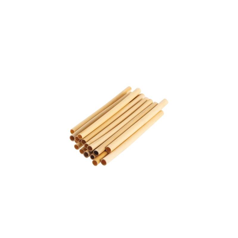 Reusable bamboo straws natural color cm 14x0.5-0.7