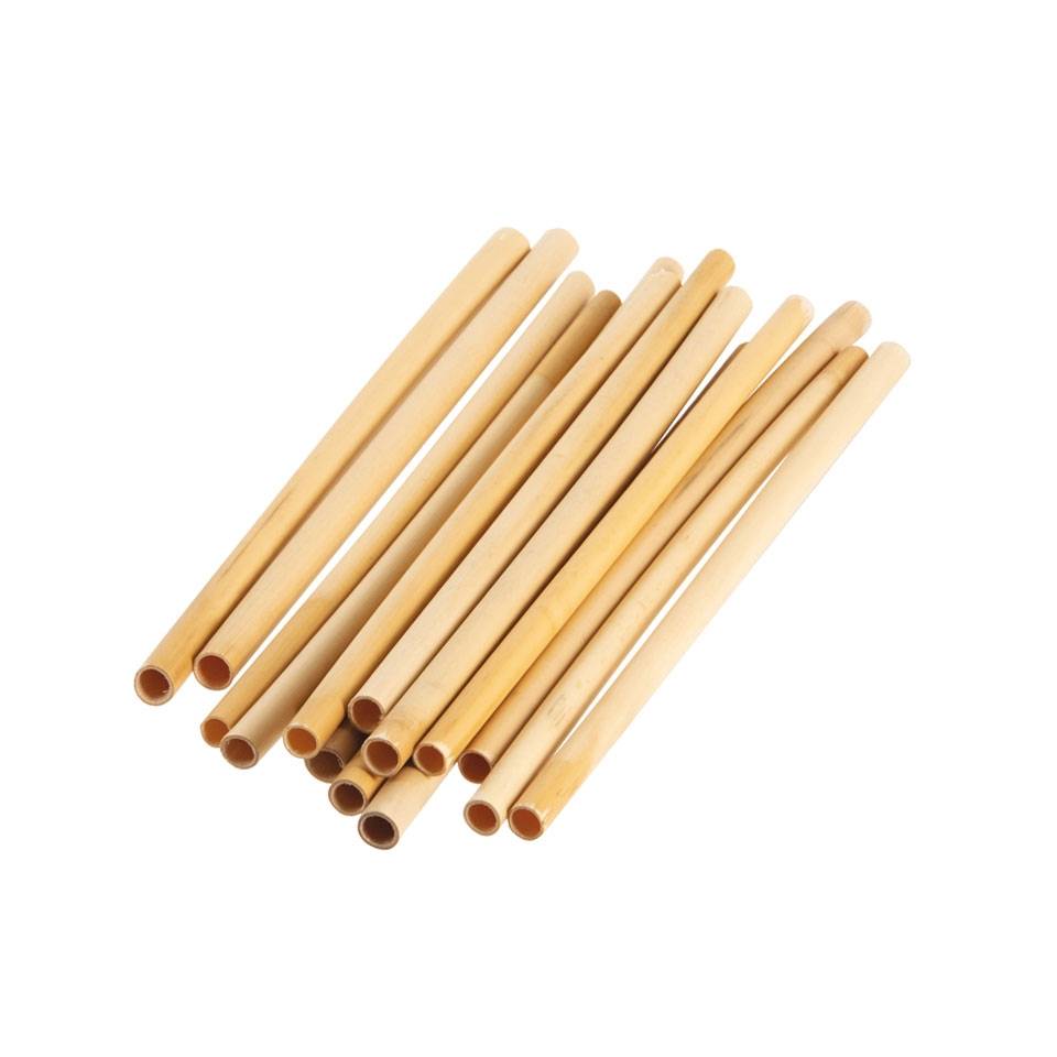 Natural bamboo wood reusable straws cm 20x0.6-0.8
