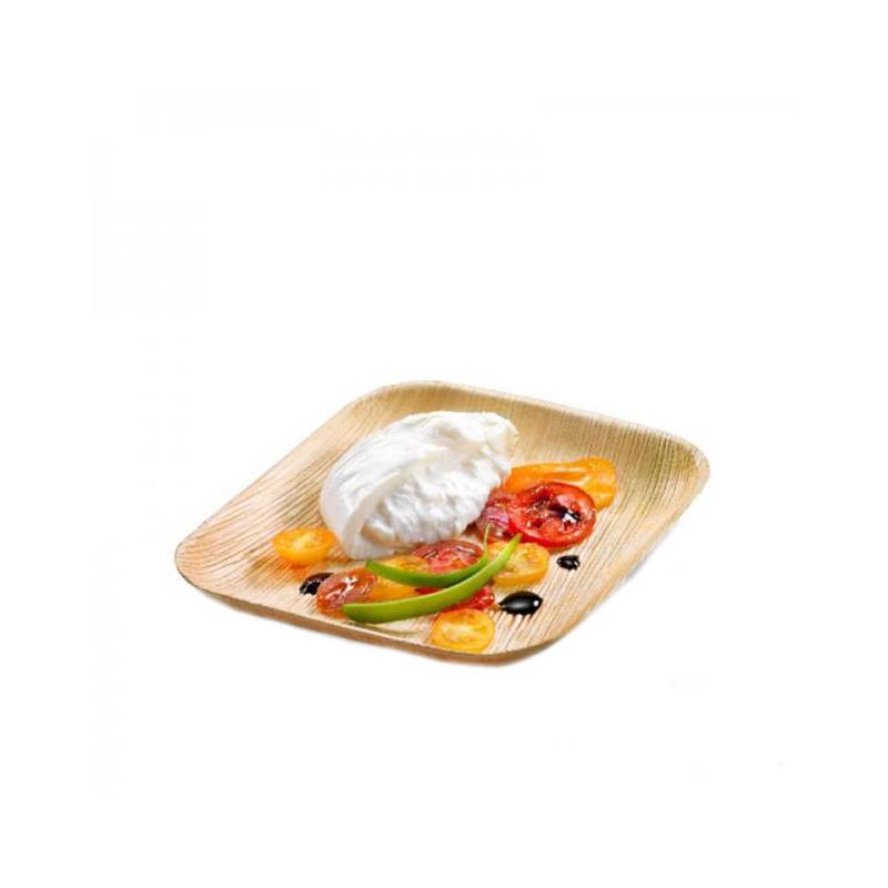 Piatto quadro in foglia di palma cm 24x24