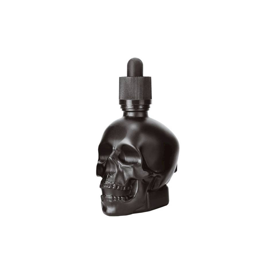 Dash bottle with dropper Skull black glass cl 12