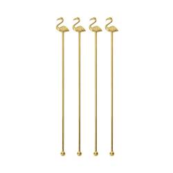 Flamingo stirrer mixer in golden steel cm 21.5