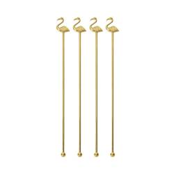Miscelatore stirrer Fenicottero in acciaio dorato cm 21,5