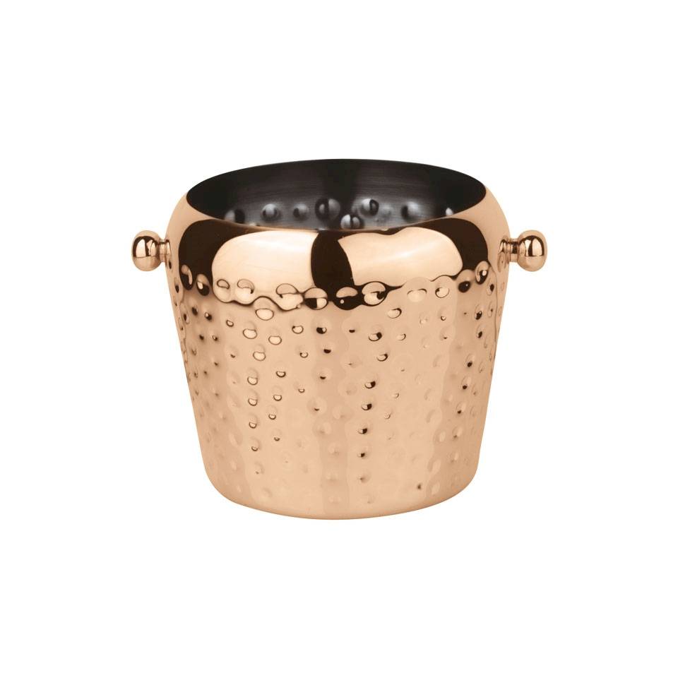Coppered hammered steel ice bucket lt 2