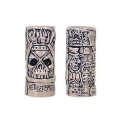 Tiki mug Monster porcelain beige and blue cl 45