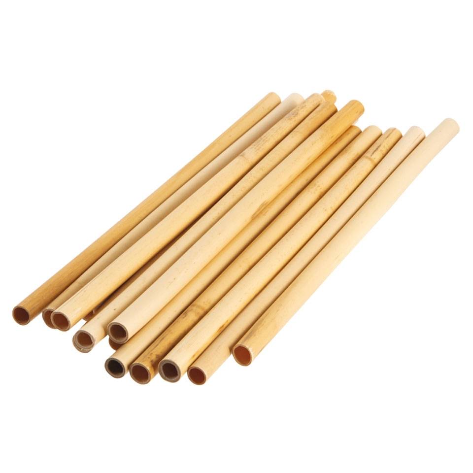 Natural bamboo wood reusable straws cm 25x0.6-0.8