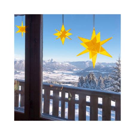 Cazador del Sol estrella 3D amarilla 13 cm