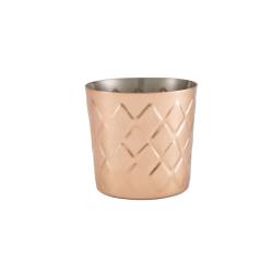 Diamond copper plated steel appetizer mug glass cm 8.5x8.5