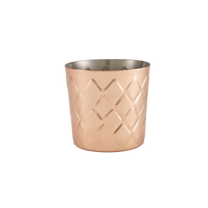 Diamond copper plated steel appetizer mug glass cm 8.5x8.5