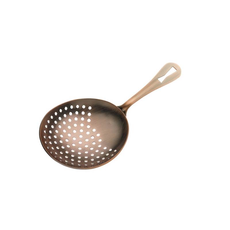 Julep strainer in antiqued copper plated steel cm 7.7