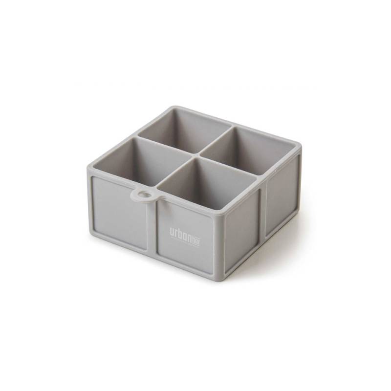 Stampo ghiaccio Ice Cube 4 cubi Urban Bar in silicone grigio cm 4,5