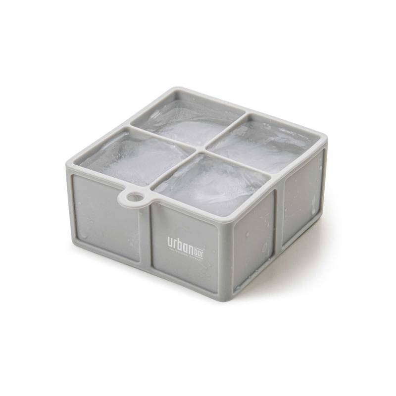 Stampo ghiaccio Ice Cube 4 cubi Urban Bar in silicone grigio cm 4,5