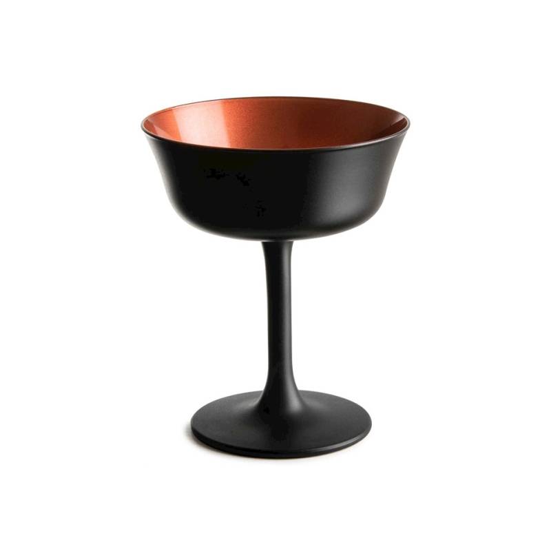 Coppa Retro Fizz Urban Bar in vetro nero e bronzo cl 26