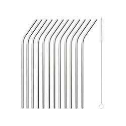 Stainless steel bent straw cm 21x0.5
