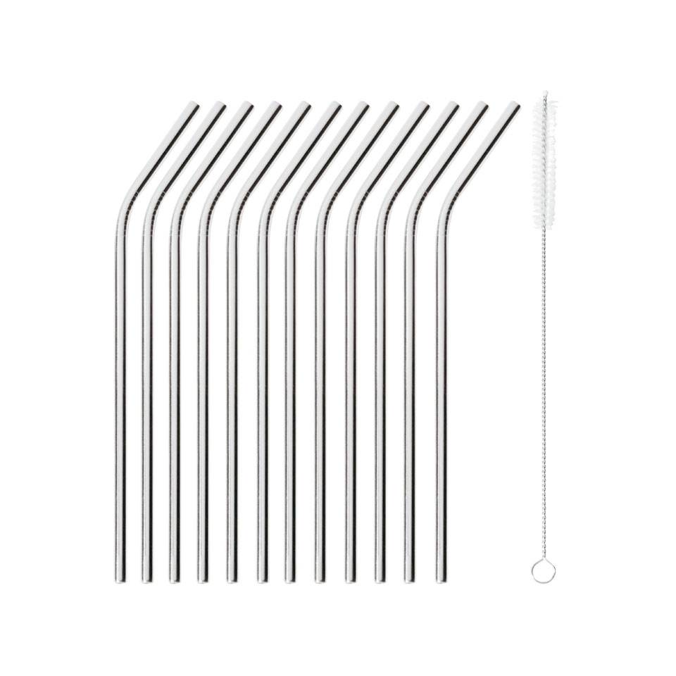 Stainless steel bent straw cm 21x0.5