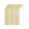 Gold-plated stainless steel bent straw cm 21x0.5