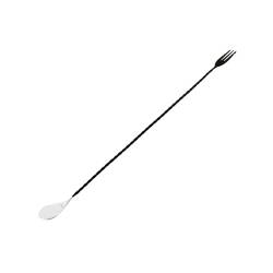 Bar spoon with stainless steel fork black cm 45