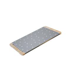 Right cutting board for pinsa and pizza in stainless steel and wood cm 36x19,5