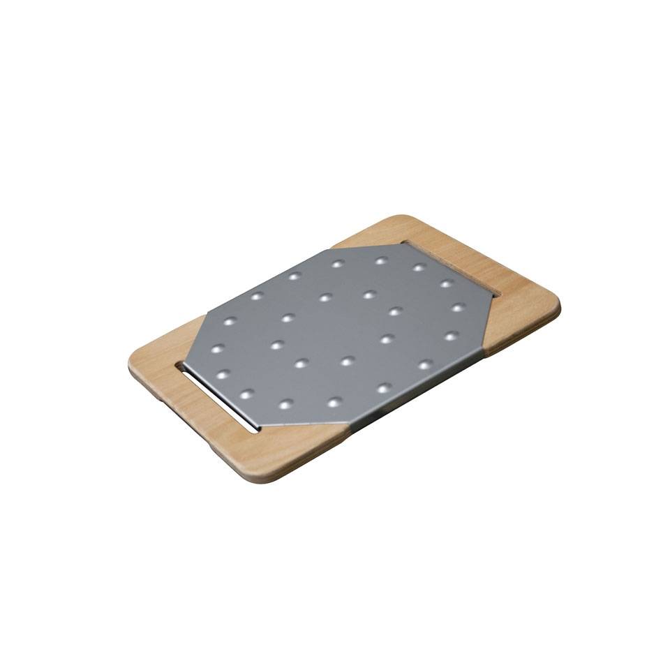 Giusto stainless steel and wood pinsa and pizza cutting board 29.5x23 cm