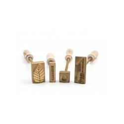 Marcatore per ghiaccio e alimenti personalizzabile in bronzo e manico in legno cm 10