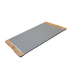 Right cutting board for pinsa and pizza in stainless steel and wood cm 75x40