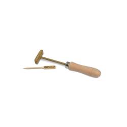 Customizable bronze ice and food marker and wooden handle cm 15