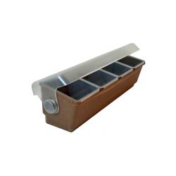 Condiment holder 4 trays in eco wood and abs