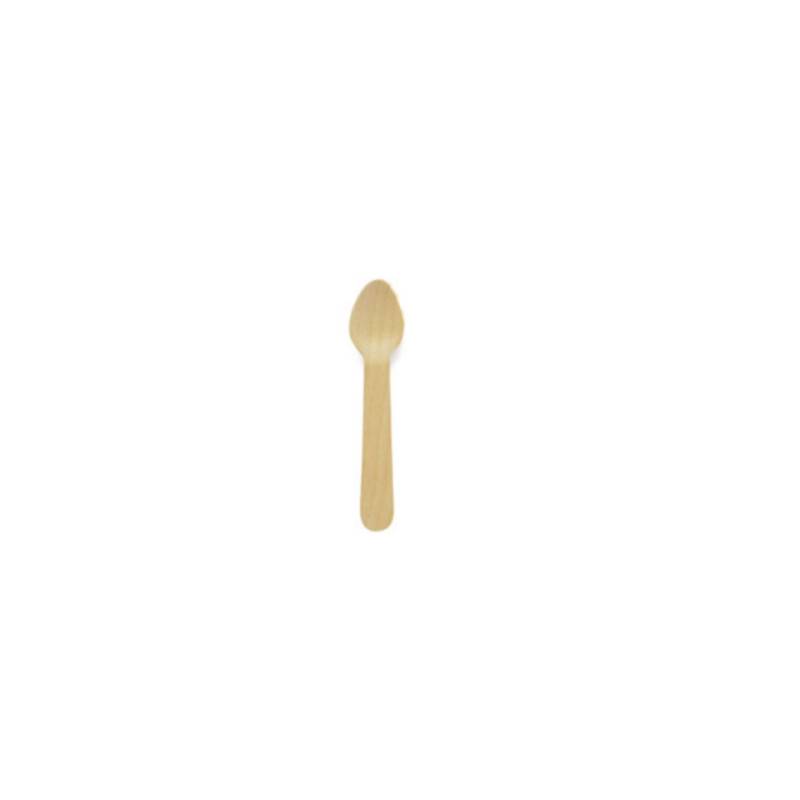 Cuchara de café de madera biodegradable desechable 11 cm