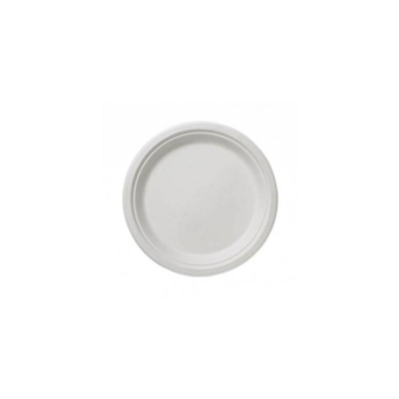 White pulp biodegradable flat plates cm 17.5