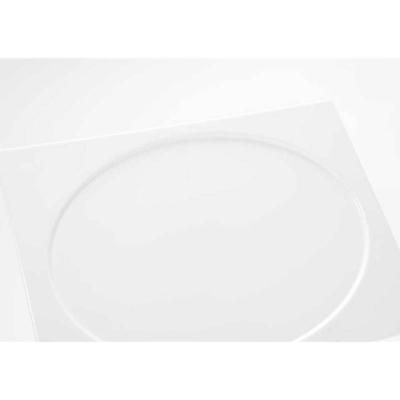 Rectangular plate with oval Phoemics imprint in white porcelain 36.5x26 cm