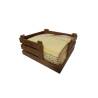 Wood fiber and pp napkin holder natural color cm 14x14x6.7