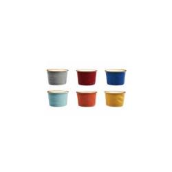 Mediterranean colored ceramic ice cream cup cm 7.5