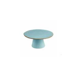 Mediterranean turquoise ceramic cake stand 25x11.5 cm