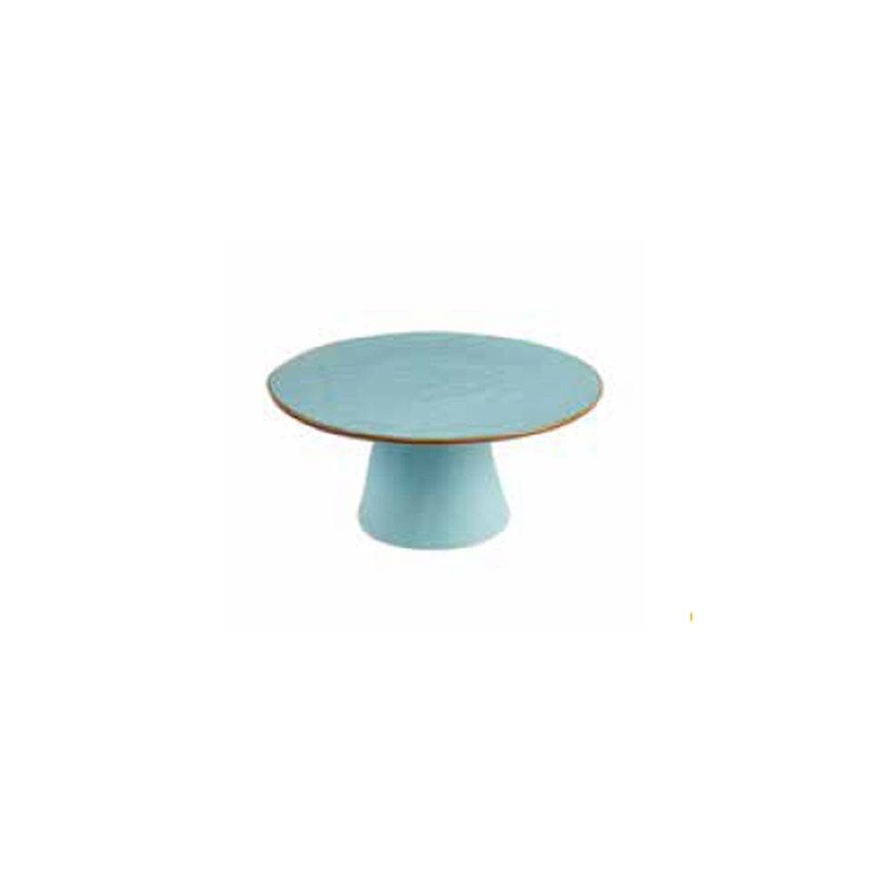 Alzata per dolci Mediterraneo in ceramica turchese cm 25x11,5