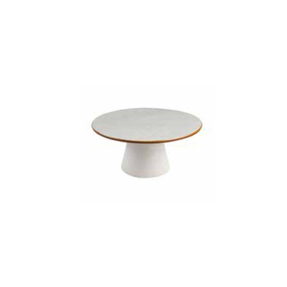 Mediterranean white ceramic cake stand 25x11.5 cm