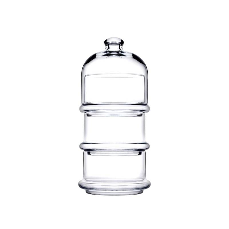 Set 3 coppette con cupola Patisserie Pasabahce in vetro cm 10