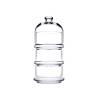 Set 3 coppette con cupola Patisserie Pasabahce in vetro cm 10