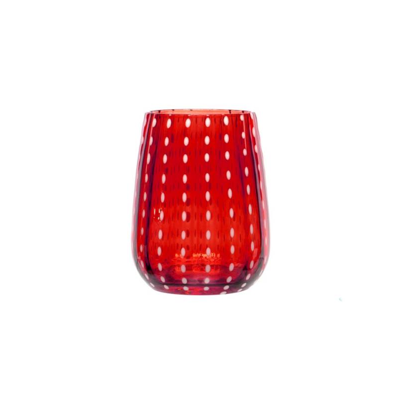 Bicchiere Perlage in vetro soffiato rosso cl 36