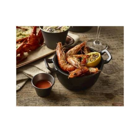 Cast iron 2 handles round saucepan with lid 5.31x2.60 inch