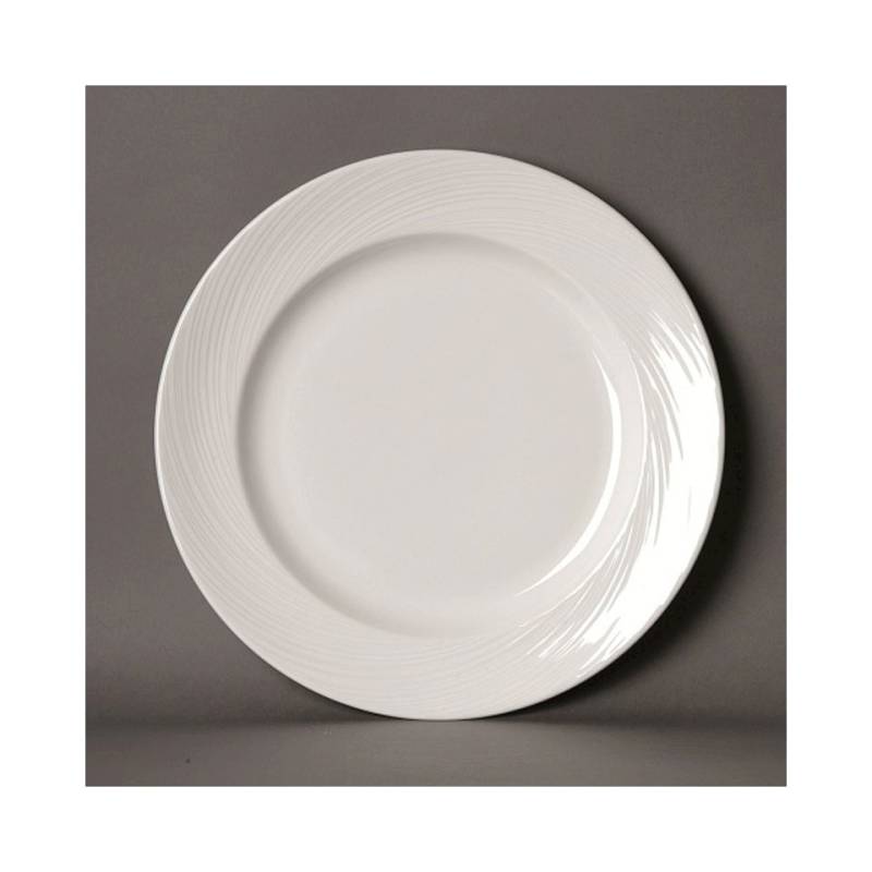 Spyro Distinction Steelite vitrified white ceramic flat plate 28 cm