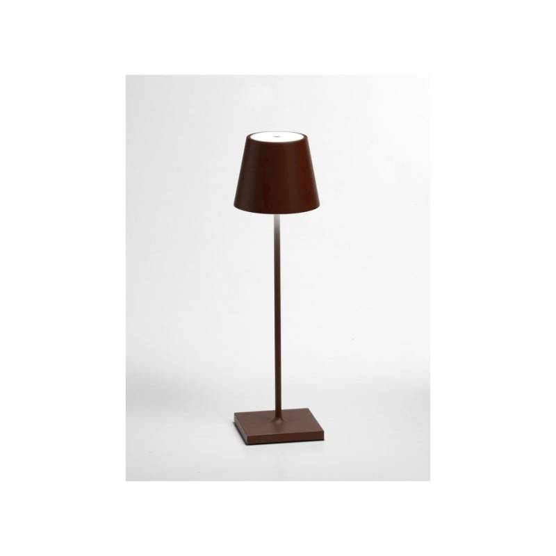 Zafferano Poldina in corten aluminium rechargeable table lamp 11.81 inch