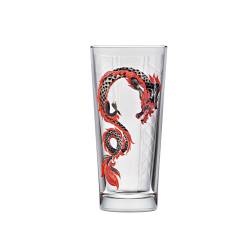 Bicchiere hi-ball Niho Dragon in vetro con decoro a dragone cl 36