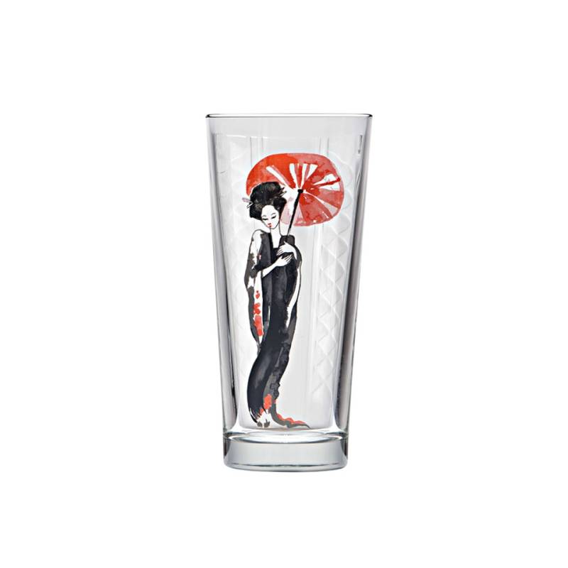 Niho Geisha hi-ball glass tumbler with geisha decoration cl 36